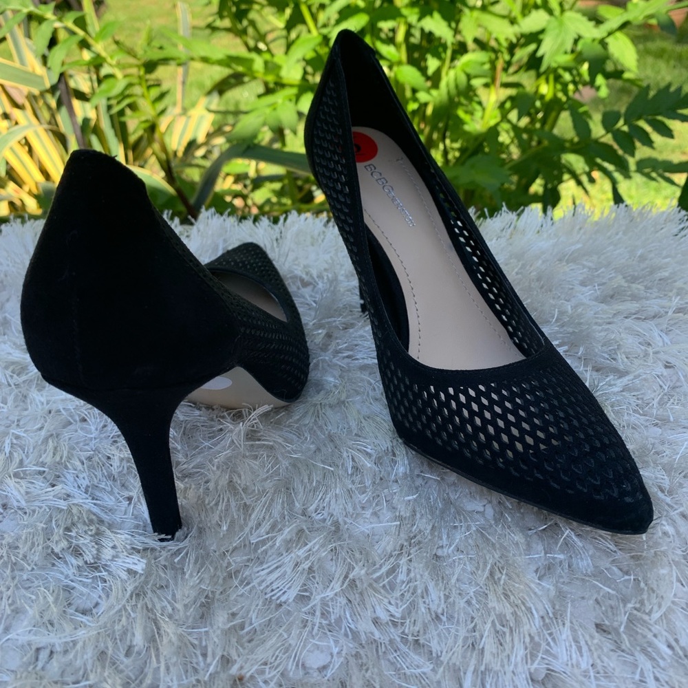 BCBG black mesh PL-DALHIAS ladies stilettos in size 6 VVG pre loved cond… - Picture 3 of 11